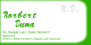 norbert duma business card